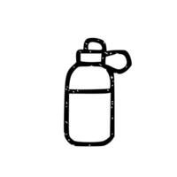 Outline Handdrawn Water Bottle with Handle Icon vector