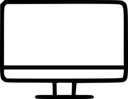 Outline Handdrawn Desktop Computer Screen Icon Shape Illustration vector
