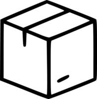 Outline Handdrawn Box Shape Icon Delivery Symbol vector