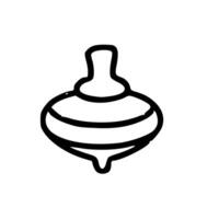 Outline Handdrawn Spinning Top Toy Icon Shape vector