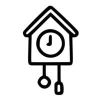 Outline Handdrawn Cuckoo Clock Shape Icon Design vector