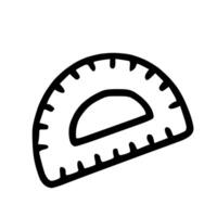 Outline Handdrawn Protractor Geometry Tool vector