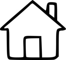 Outline Handdrawn Simple House Icon Illustration Design vector