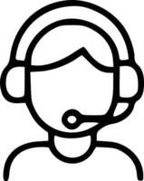Outline Handdrawn Customer Service Representative Icon Symbol vector