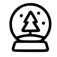 A snow globe with a christmas tree inside vector