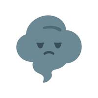 Sad Cloud Emoji Cute vector