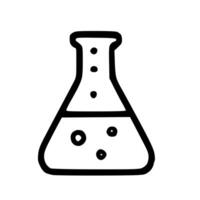 Outline Handdrawn Erlenmeyer Flask Icon vector