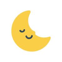 Smiling Crescent Moon Icon vector