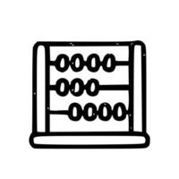 Outline Handdrawn Abacus Math Calculation Education Icon vector
