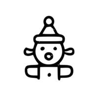 Outline Handdrawn Elf Character Smiling Face Icon vector