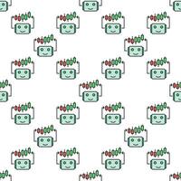 Automated Cryptocurrency Trading Bot with Candlestick Chart colored seamless pattern vector