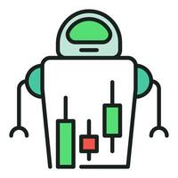 Cryptocurrency Robot Trader Stock Trading Bot colored icon or logo element vector