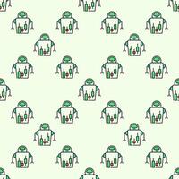 Cryptocurrency Robot Trader Stock Trading Bot colored seamless pattern vector