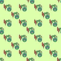 Candlestick Chart and Trading Bot colored seamless pattern vector
