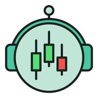 Cryptocurrency Trading Bot round colored icon or symbol vector