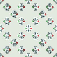 Online Trading USDT minimal colored seamless pattern vector