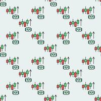 Cryptocurrency Candlestick Chart and AI Bot Crypto Trading colored seamless pattern vector