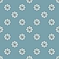Cogwheel with candlestick chart trading settings colored seamless pattern vector