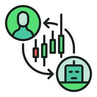 Stock and Cryptocurrency Trading Bot Automation Tools colored icon or design element vector