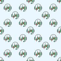 AI Trading Bot Support or Chatbot colored seamless pattern vector