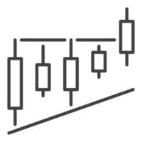 Level Breakout Candlestick Chart icon or sign in outline style vector