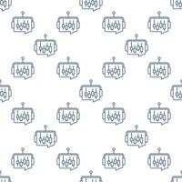 AI Trading Bot with Candlestick Chart thin line seamless pattern vector