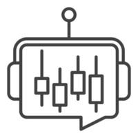 AI Trading Bot Candlestick Chart linear icon or symbol vector