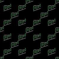 Level Breakout Candlestick Chart seamless pattern in outline style vector