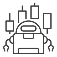 Cryptocurrency Trading Bot Automation Tool icon or sign in thin line style vector