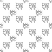 Tablet with candlestick pattern on screen electronic trading linear seamless pattern vector