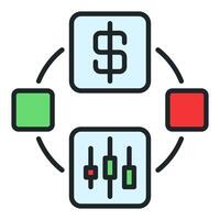 Online Trading USDT minimal colored icon or symbol vector