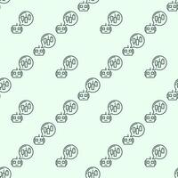 Trading Robot with Speech Bubble automation tools outline seamless pattern vector