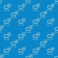 Happy Trading Bot with Candlestick Chart seamless pattern in outline style vector
