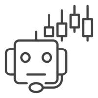 Algorithmic Trading Machine and Candlestick Chart linear icon or symbol vector
