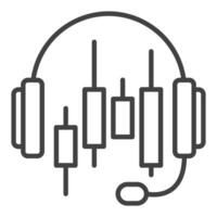 AI Trading Headset thin line icon or symbol vector
