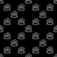 Cryptocurrency Trading Bot Automation Tool seamless pattern in thin line style vector