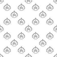 Automated Trading Bot round seamless pattern in thin line style vector