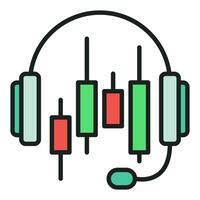 AI Trading Bot Support or Chatbot colored icon or design element vector