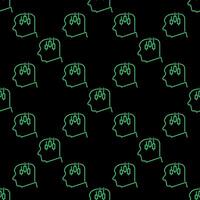 Candlestick Pattern inside human head linear seamless pattern vector