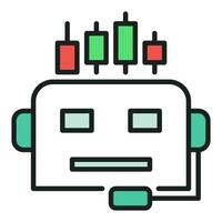 AI Trading Bot Head colored icon or design element vector