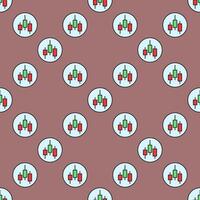 Candlestick pattern inside circle selling financial derivatives colored seamless pattern vector