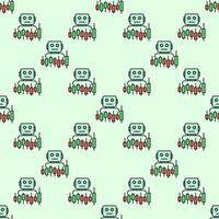 Candlestick Chart and Trading Bot automation tools for traders colored seamless pattern vector