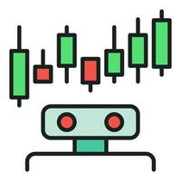 Trading Bot Crypto Automation Tool colored icon or symbol vector