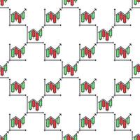 Uprising Candlestick Chart crypto trading colored seamless pattern vector
