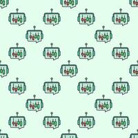 AI Cryptocurrency Trading Bot with Candlestick Chart colored seamless pattern or backgorund vector