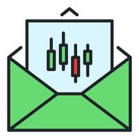 Letter with candlestick chart colored icon or design element vector