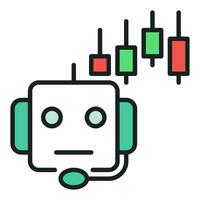 Cryptocurrency Trading Machine and Candlestick Chart colored icon or logo element vector