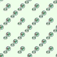 Cryptocurrency Trading Robot with Speech Bubble automation tools colored seamless pattern vector