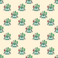 Crypto Trading Bot Automation Tools colored seamless pattern vector