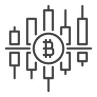 BTC candlestick pattern Bitcoin trading icon or sign in thin line style vector